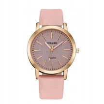 itimport DAMENUHR Öko-Leder KOMFORTABEL KLASSISCH Quarz ELEGANT MODISCH Rosa