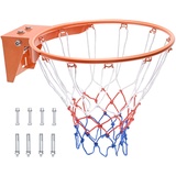 Vevor Basketball-Felge, an der Wandtür montierter Basketballkorb, robuster Q235-Basketball-Flex-Rand-Torersatz mit Netz, Standard-18-Zoll-Hänge-Basketballkorb für den Innen- und Außenbereich für Kinde
