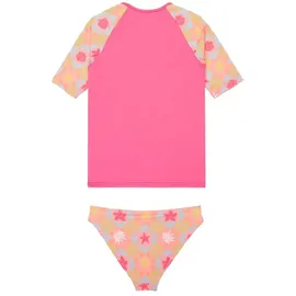 Roxy Set Check Tw Kurzarm-rash Guard - Plumeria Hippie Hour Diagonal - 4 Jahre