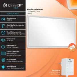 Kesser Infrarotheizung 28 unterschiedliche Routineprogramme 2000 W Rot