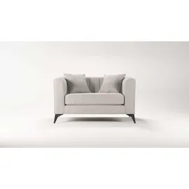 Home Affaire Loveseat HOME AFFAIRE "MATTHEW Loungesessel, Maße B/T/H: 130/86/74 cm", beige (hellbeige), B:130cm H:74cm T:86cm, 100% Polyester, Sessel, incl. Zierkissen, feine Steppung im Rücken, belastbar bis 200kg