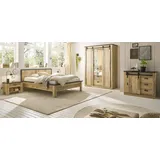 Schlafzimmer Set 5-teilig Used Wood hell und anthrazit Schlafzimmermöbel Stove