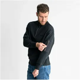 Stier Oversized Zip Sweater Functional Pocket organic cotton XL Black