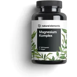Magnesium Komplex - Premium: Aus 5 hochwertigen Verbindungen - 400mg elementares Magnesium pro Tagesdosis - Laborgeprüft, vegan, hochdosiert 180 St