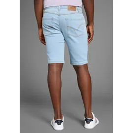 Arizona Jeansshorts ARIZONA, Herren, Gr. 33, blau (bleached), Denim/Jeans, Obermaterial: 98% Baumwolle, 2% Elasthan, kontrastfarbene Details, Basic, normal knieumspielend, Jeans, gerader Schnitt, niedrige Leibhöhe