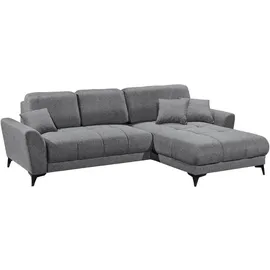 Froschkönig24 Bern Ecksofa 281 x 189 cm, mit Schlaffunktion und Bettkasten Dunkelgrau