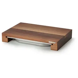 Continenta Multifunktionsbrett mit Edelstahl-Schublade Walnuss 4210