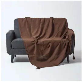 Homescapes - Tagesdecke Rajput, 100% Baumwolle, Braun, 225 X 255 Cm