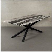MAGNA Atelier Esstisch SPIDER mit Marmor Tischplatte, Dining Table, Küchentisch, Naturstein, 200x100cm - 160x80cm schwarz 200 cm x 100 cm