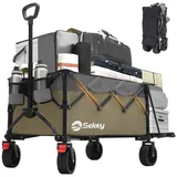 Bollerwagen Faltbar XXL 250L Transportwagen mit Bremse Alle Gelände Faltwagen