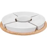 SECRET DE GOURMET - Aperitifset white rund 6-teilig aus bambus