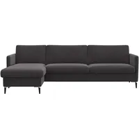 FLEXLUX Ecksofa »Fiore, L-Form«, schmale Armlehnen, Kaltschaum, Füße Alu+schwarz grau