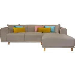Ecksofa ANDAS "Maroon L-Form", beige, B:285cm H:82cm T:191cm, Struktur (100% Polyester), Struktur grob ( 100% POLYPROPYLEN, Struktur fein ( 100% Polyester), Sofas, in skandinavischem Design, mit losen Kissen