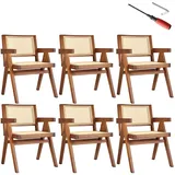 Tectake Armlehnstuhl Rattan lackiert Boho-Stil