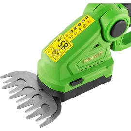 PROCRAFT PGH2100 Akku Gras und Strauchschere 20 V inkl. 1 x 2,0 Ah