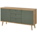 Furn.Design Sideboard Juna (Kommode in Evoke Eiche mit Salbeigrün, 160 x 83 cm), skandinavisches Design grün