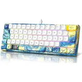 60% Mechanische Gaming-Tastatur, Mini Mechanische Tastatur 62 Tasten Rotem Switch und RGB-Hintergrundbeleuchtung für Windows und Mac (QWERTZ-Layout - Weiß