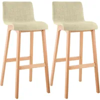 CLP 2er Set Barhocker Hover Stoff Natura creme