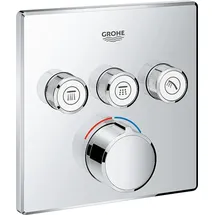 Grohe SmartControl Unterputzmischer, drei Absperrventile, eckige Rosette, 3 Verbraucher, chrom, 29149000