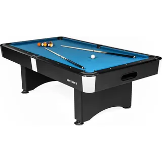 BuckShot Billardtisch 8ft Manhattan - 244x132x80 cm - 8 Fuß Pool Billard - Kugelrücklauf - Tischbillard mit Zubehör - Billard Tische 130kg... - Schwarz