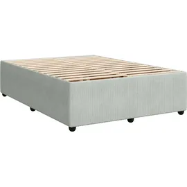 vidaXL Boxspringbett mit Matratze Hellgrau 140x200 cm Samt