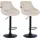 CLP 2er Set Barhocker Lazio Samt creme/schwarz