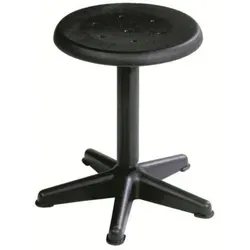 PROREGAL Drehspindel-Hocker Atlanta | Sitzhöhe 41-60cm, Tragfähigkeit 110kg | Polyurethane-Sitz, Platzsparendes Kunststof-Fußkreuz & Gleiter | Schwarz