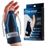 Actesso Neopren Daumenbandage – Daumenschiene in Einheitsgröße zur Linderung bei De Quervain, Sehnenscheidenentzündung, Arthrose, Schnappdaumen, Verstauchungen (Blau, Einheitsgröße, Links)