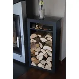 Metalltechnik Dermbach Kaminholzregal Innen Metall Rechteck mit Fach Anthrazit