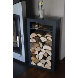 Metalltechnik Dermbach Kaminholzregal Innen Metall Rechteck mit Fach Anthrazit