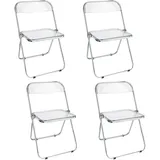 Haloyo® 4er-set Klappbaren Esszimmerstuhl, Modernes Transparentes Design, Acryl & Stahl, Transparent