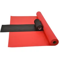 Sensalux Kombi-Set 1 Tischdeckenrolle 1,5m x 25m + Tischläufer 30cm (Farbe nach Wahl) Rolle rot Tischläufer schwarz