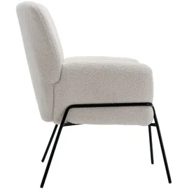 Svita FREIA Loungesessel modern mit Armlehne Cocktailsessel Polsterstuhl Weiß