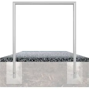 Schake Abweisebügel auf Gehrung, Ø48mm Breite: 500mm, Höhe: 1200 mm ohne Querholm, beschichtet
