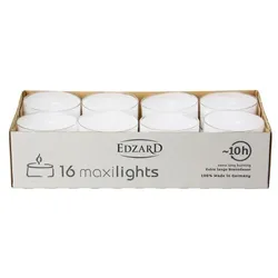EDZARD 32 Stück Wenzel Maxilights transparente Maxi-Teelichter, ø 55 mm, Plus 3 Mini-Stabfeuerzeuge