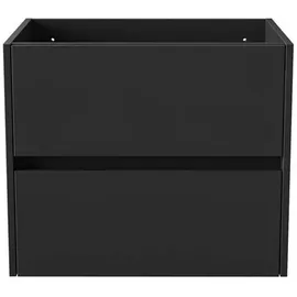 Belvit Waschbeckenunterschrank 2 Schubladen 60 x 50 x 45 cm Mattschwarz