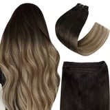 Easyouth Echthaar Tressen Extensions Ombre Tressen Extensions Echthaar Naturlich Tressen Haarverlangerung Aus Schwarz Mix Mittelbraun und Honigblond 40 cm 100g #1B/6/27