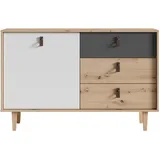 byLIVING Sideboard BILL, Breite 120 cm, Artisan Eiche (Eiche-Optik)/anthrazit