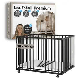 Sämann Laufgitter Matratze Cloud Air, Lattenrost Black Edition Premium | Gr.: 100x100 cm