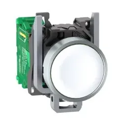 Schneider Electric ZB4RTA1 Funkdrucktaster, Harmony XB4R, Metall, Ø22mm, batterielos, kabellos, weiss