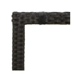 vidaXL Gartentisch mit Glasplatte Schwarz 150x90x75 cm Poly Rattan
