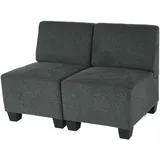 Mendler Modular 2-Sitzer Sofa Couch Lyon, Stoff/Textil ~ anthrazit-grau, ohne Armlehnen