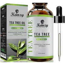 KANZY Teebaumöl Bio Naturrein 60ml mit Pipette Kaltgepresst Tea Tree Oil für Gesicht, Haut, und Nagel Anti Pickel, Haaröl, Akne Öl, Acne Serum gegen Unreine Haut, Öle für Diffuser