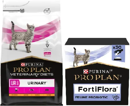 PURINA Veterinary PVD UR Urinary Cat 5kg + PURINA PVD FortiFlora 30 Beutel (Rabatt für Stammkunden 3%)