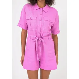 Freshlions Jumpsuit "Livia", Damen, Gr. S, EURO-Größen, pink, 100% Leinen, kurz, ohne Ausschnitt, Overalls Jumpsuit, mit atmungsaktiver Eigenschaft