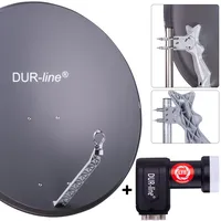 DURA-SAT DUR-line 4 Teilnehmer Set - Qualitäts-Alu-Satelliten-Komplettanlage - Select