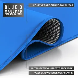 CSL Gaming Mauspad, XXL, 900 x 400 x 3 mm, Schreibtischunterlage, extralarge, waschbar, dunkelblau