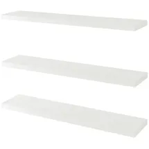 [en.casa] Wandregal Stranda 3er Set 100 x 20 x 4 cm Weiß - Weiß