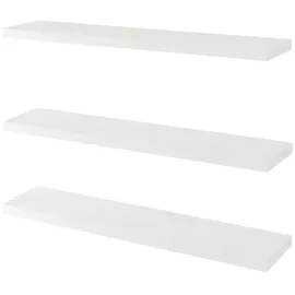 [en.casa] Wandregal Stranda 3er Set 100 x 20 x 4 cm Weiß - Weiß