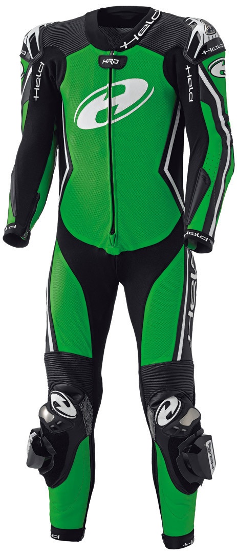 Held Full Speed Één stuk motorfiets leder pak, zwart-groen, 50